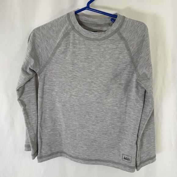 REI Infants Shirt Unisex 4T Heathered Grey Long Sleeve Crew Neck Soft - Picture 1 of 6